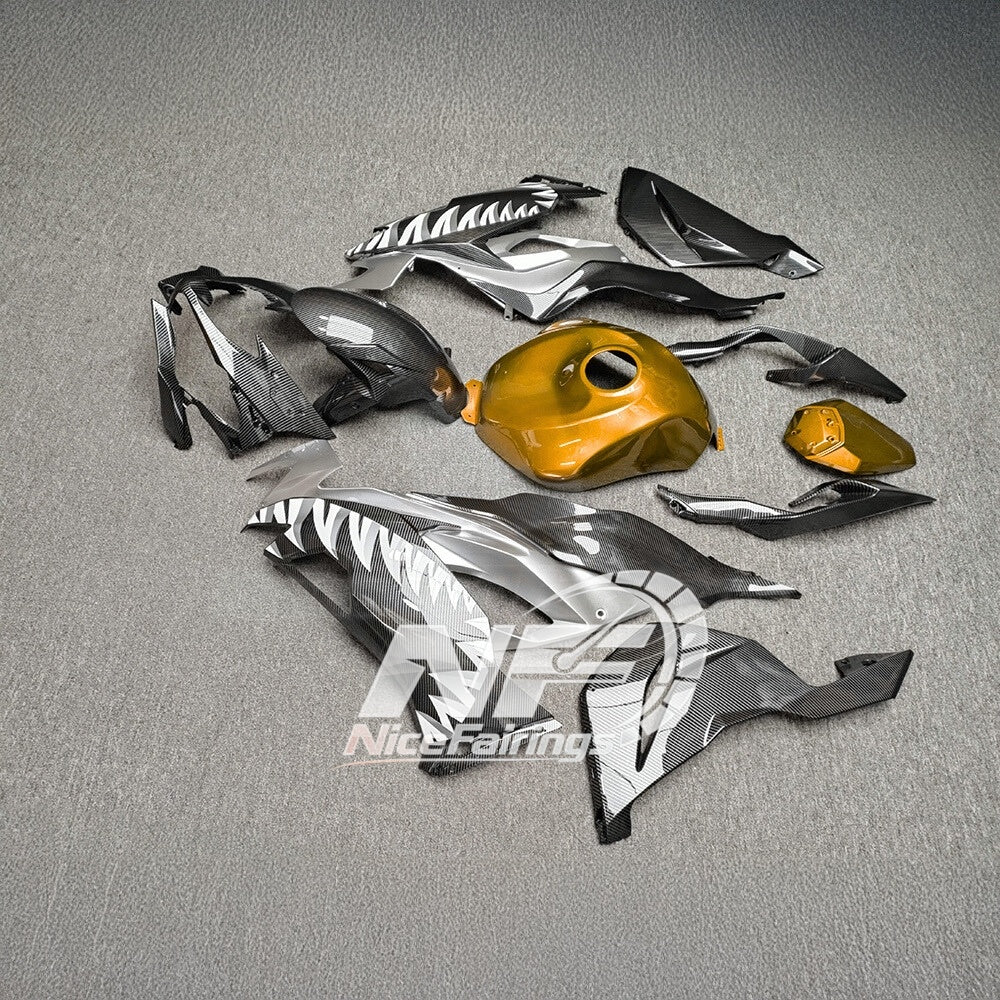 For Kawasaki ZX6R 636 Custom Painted ABS Body Kit Blue Silver Signature Edition | NiceFairings - side angle image