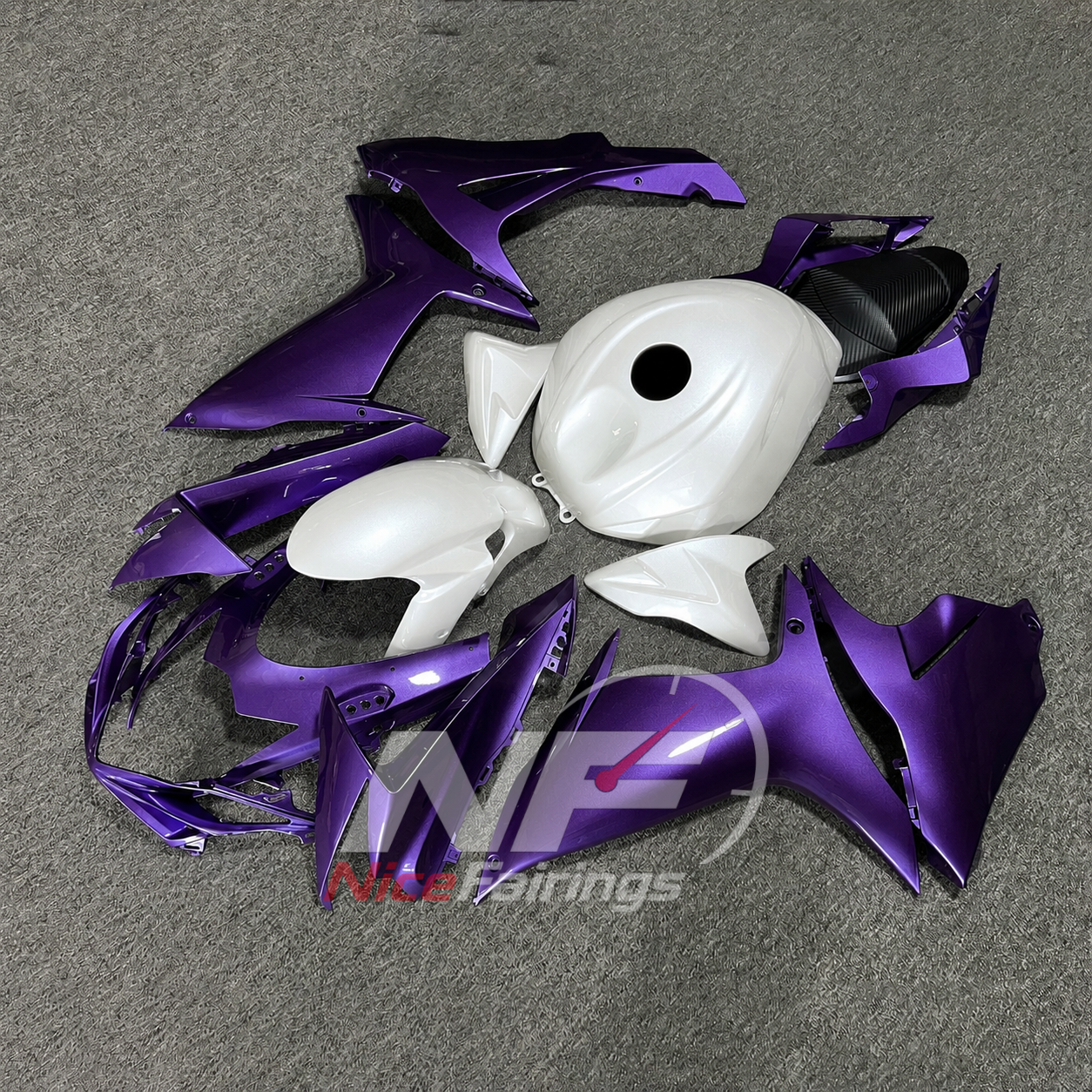 For Suzuki GSXR600 GSXR750 K11 2011-2016 ABS Body Kit Black Purple Street Track Fairings | NiceFairings - side angle image