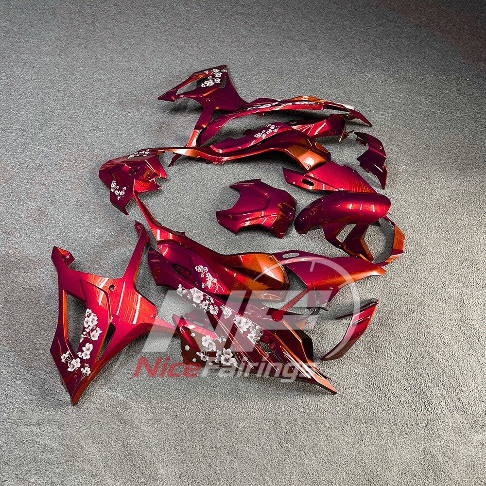 For BMW S1000RR 2023-2024 Red Black ABS Fairing Kit with Painted Bodywork and Replacement Panels | NiceFairings - side angle image