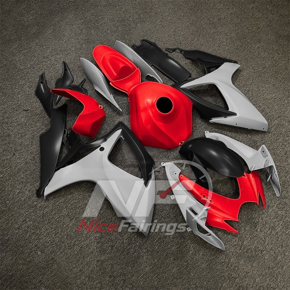 For Suzuki GSX-R600 GSX-R750 K6 2006-2007 Sportbike Fairing Set Gray Black Custom Painted Plastics | NiceFairings - side angle image