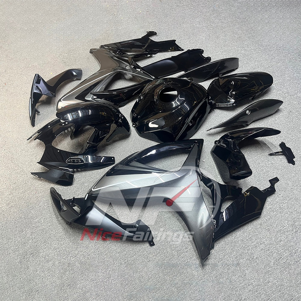 For Suzuki GSX-R600 GSX-R750 K6 2006-2007 Sportbike Fairing Set Gray Black Custom Painted Plastics | NiceFairings - side angle image