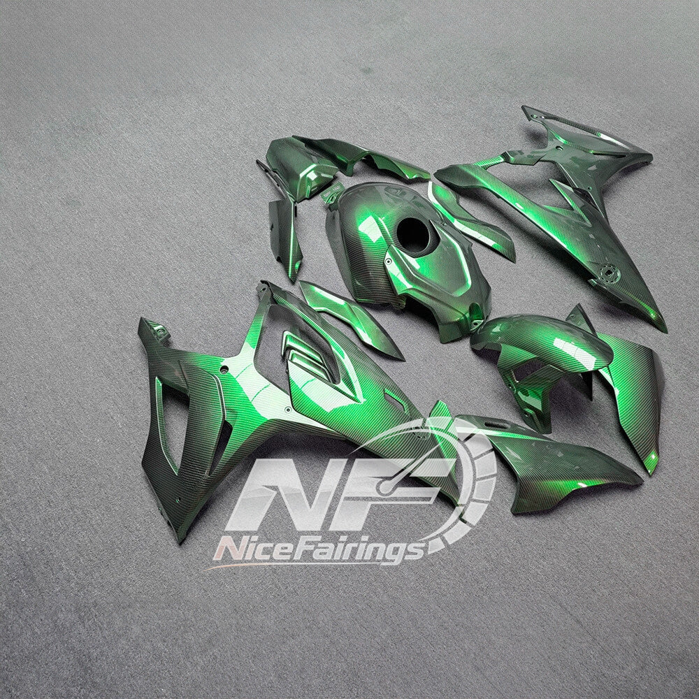 For BMW S1000RR 2019-2022 Blue White Signature Edition ABS Fairing Kit, Custom Painted Motorcycle Bodywork | NiceFairings - side angle image