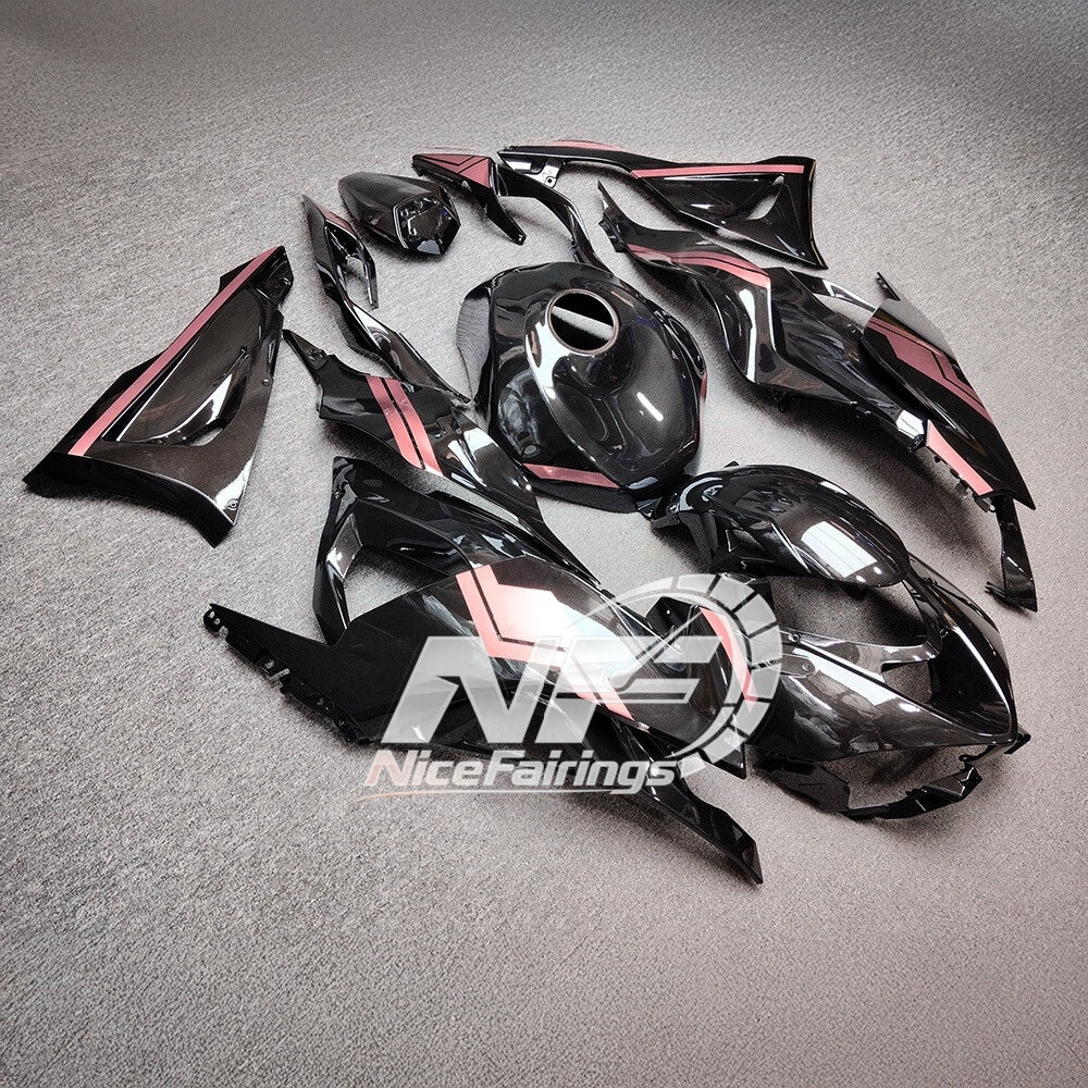 For Kawasaki Ninja ZX-6R 636 2024-2025 Custom Fairings Matte Black Tank Cover | NiceFairings - side angle image