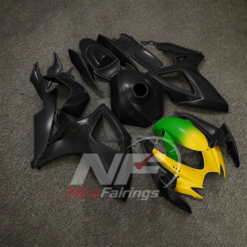 For Suzuki GSXR600 GSXR750 K6 2006-2007 Motorcycle Fairing Kit Black Gray Body Panels | NiceFairings - side angle image