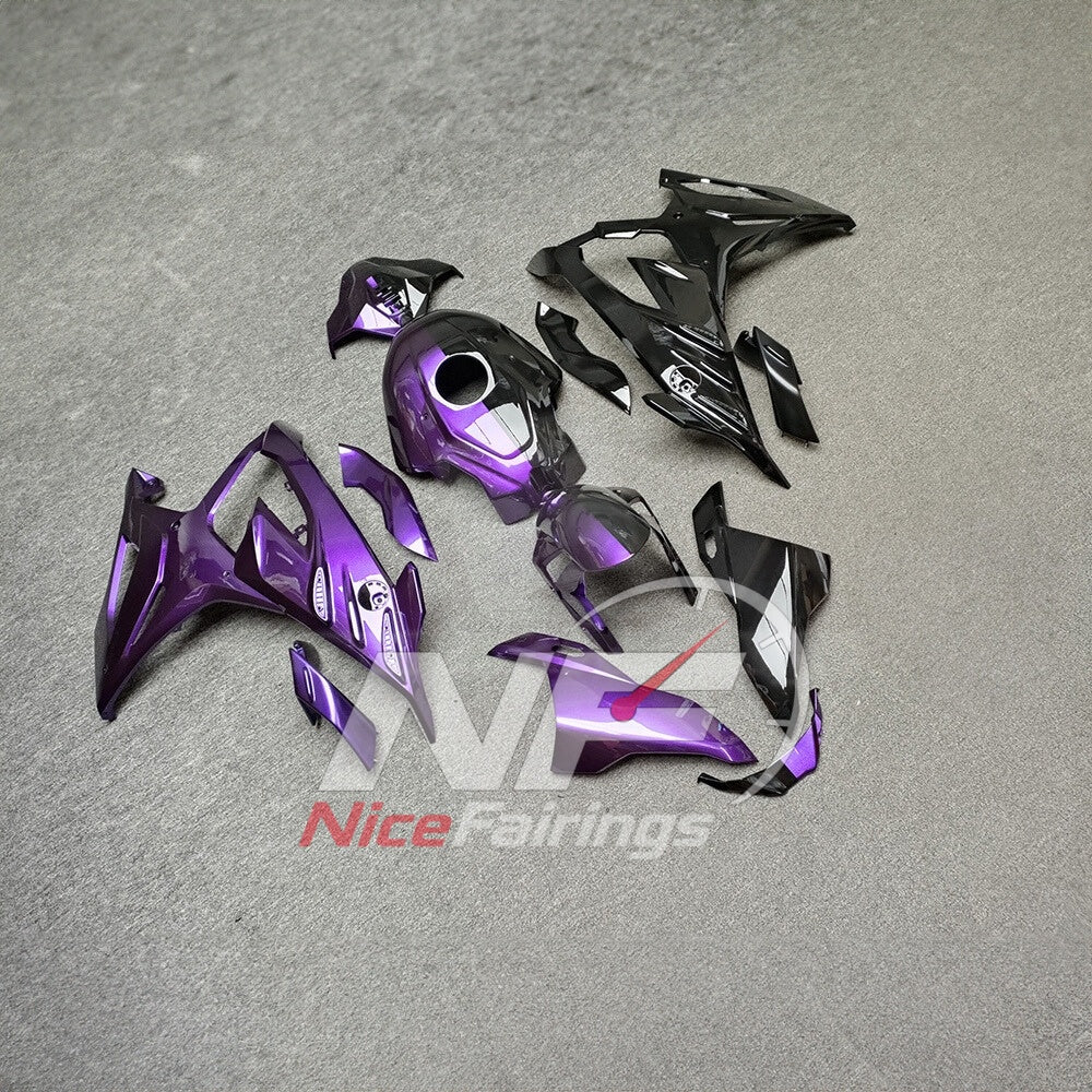 For BMW S1000RR 2023-2024 Purple Black Motorcycle Fairing Kit with Aftermarket Body Panels | NiceFairings - side angle image