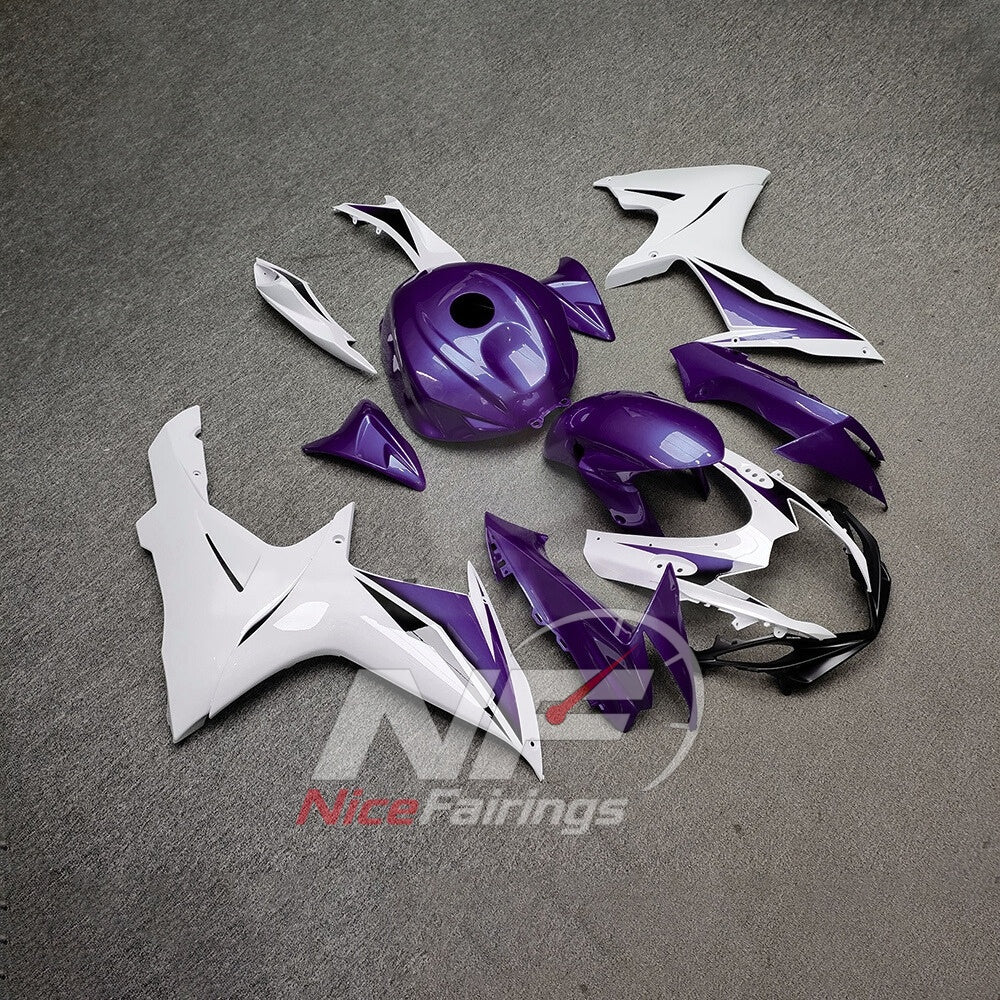 For Suzuki GSXR600 GSXR750 K11 2011-2016 ABS Fairing Kit White Purple Painted Bodywork | NiceFairings - side angle image