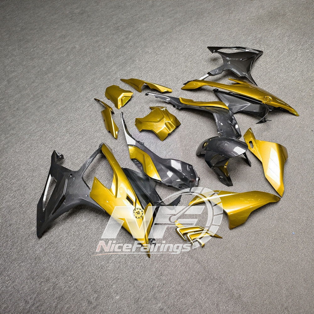 For BMW S1000RR 2019-2022 White Red Tank Cover ABS Fairing Kit, Custom Painted Motorcycle Bodywork | NiceFairings - side angle image