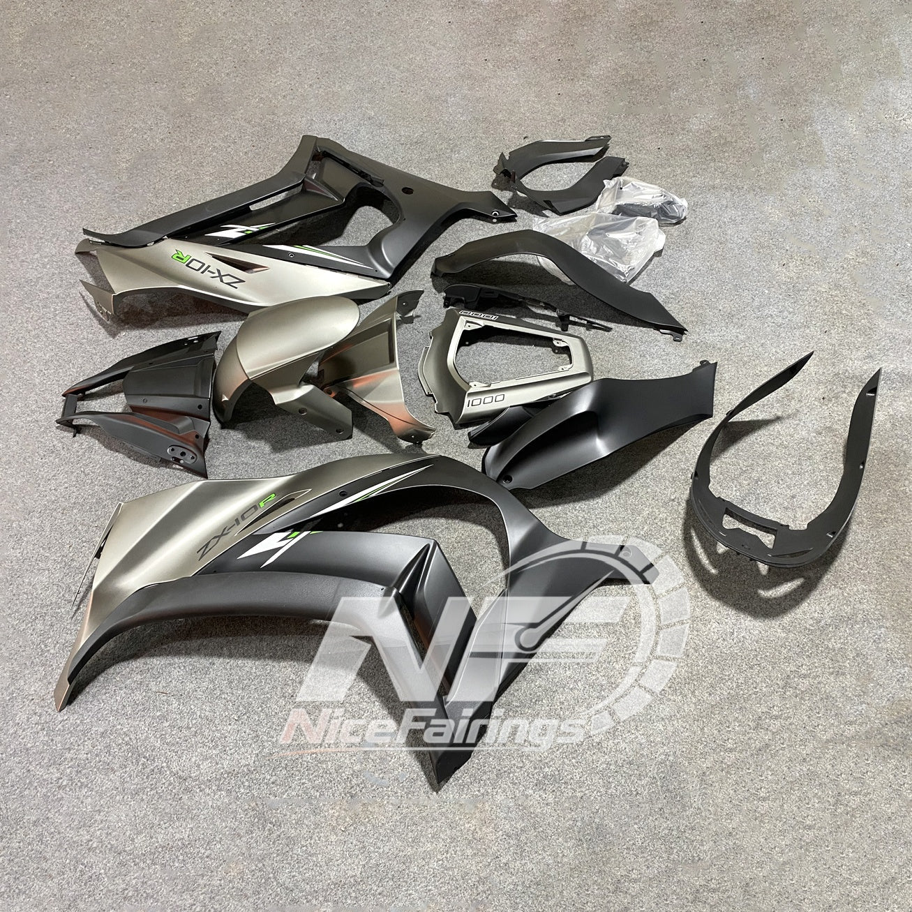 For KAWASAKI ZX10R 2011-2015 Custom Sportbike Fairings | NiceFairings - side angle image