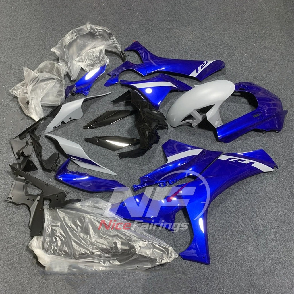 For Yamaha YZFR1 RN65 2020-2025 Blue Silver Black Fairings Kit | NiceFairings - side angle image