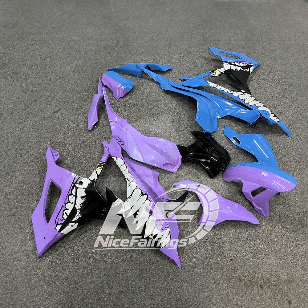 For BMW S1000RR 2019-2022 Tri Color Tank Cover ABS Fairing Kit, Custom Painted Motorcycle Bodywork | NiceFairings - side angle image