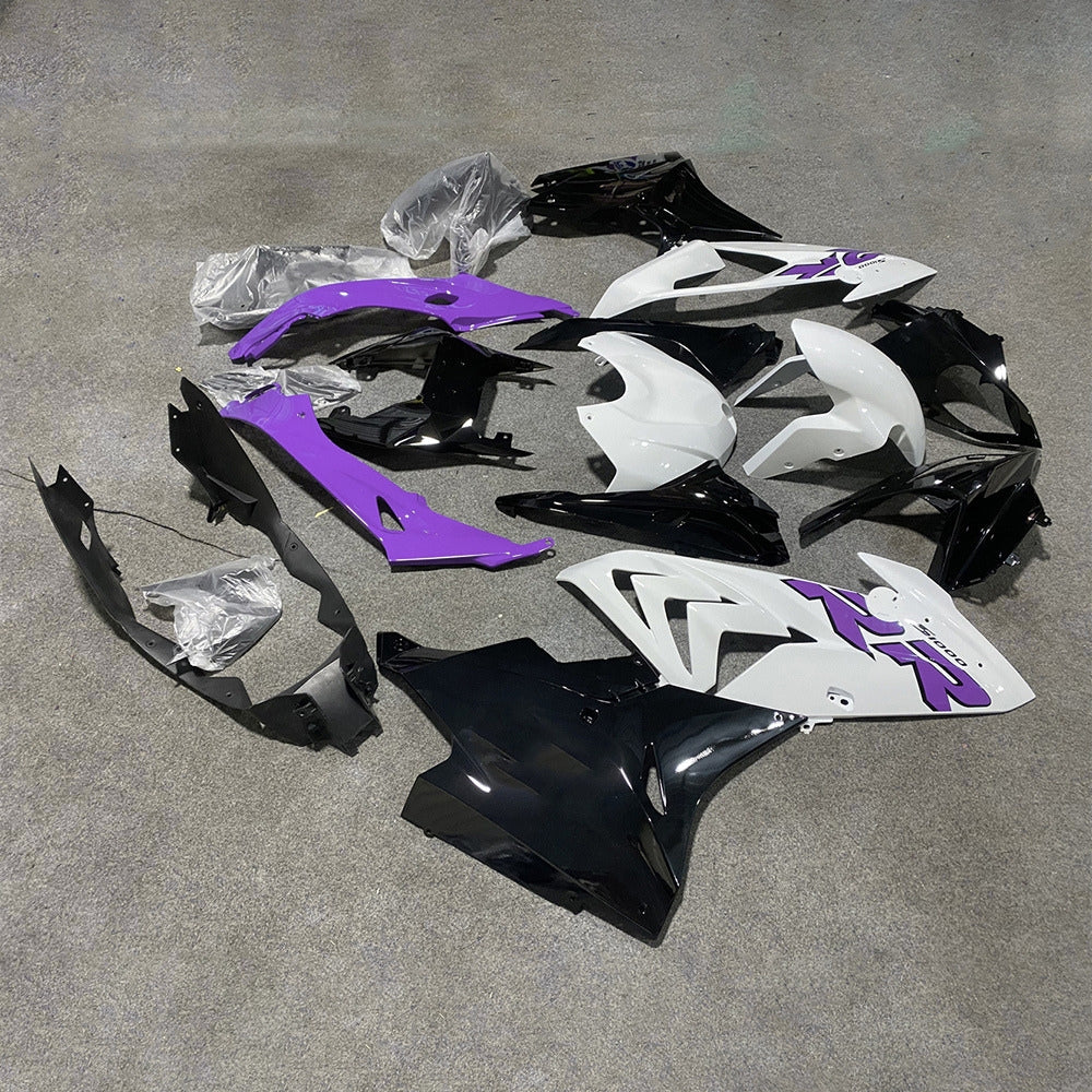 For BMW S1000RR 2017-2018 M Motorsport Standard No Tank Cover Full Fairing Kit, Painted ABS Motorcycle Plastics | NiceFairings - side angle image