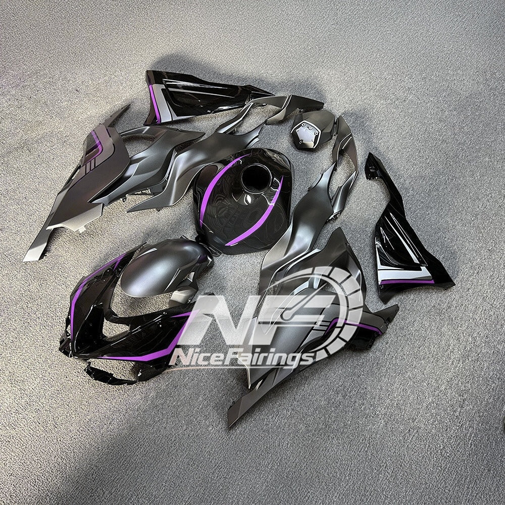 For Kawasaki ZX-6R 636 2024-2025 Replacement Fairing Set Blue Silver Tank Cover | NiceFairings - side angle image