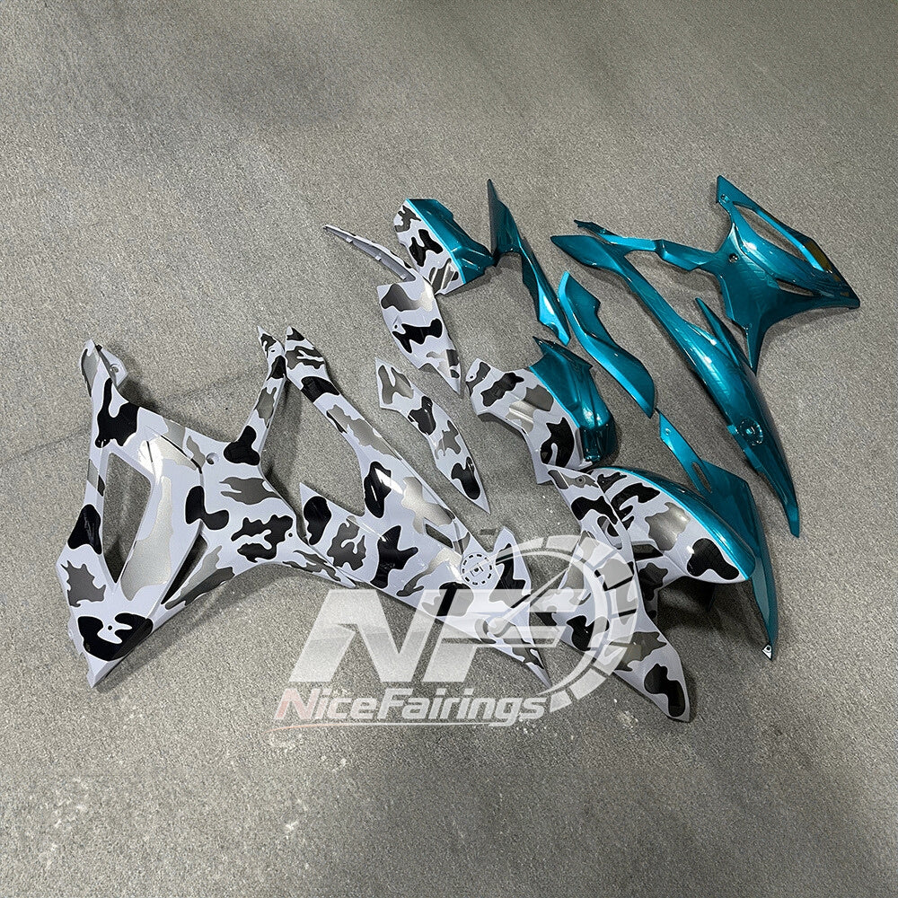 For BMW S1000RR 2019-2022 Blue White Elite Edition Full Fairing Kit, Painted ABS Motorcycle Plastics | NiceFairings - side angle image