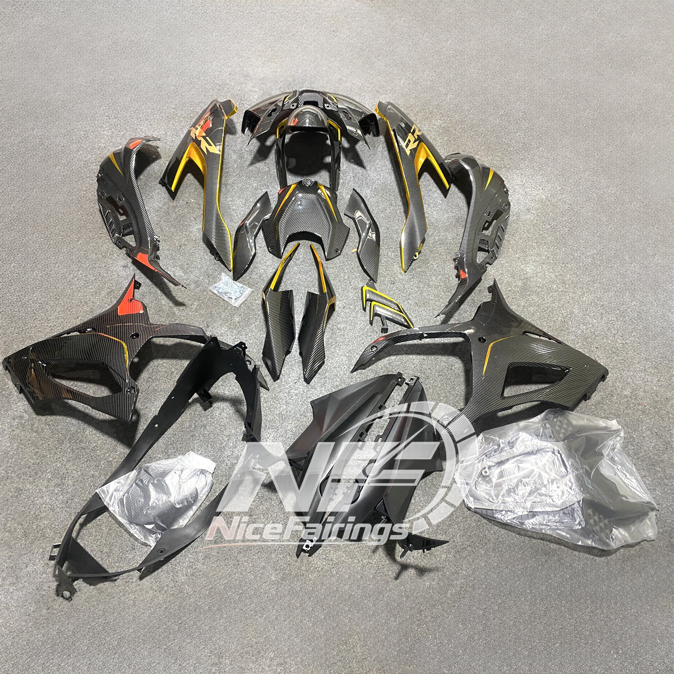 For BMW S1000RR 2019-2022 M Motorsport Premium Edition Motorcycle Fairing Kit, Aftermarket ABS Body Panels | NiceFairings - side angle image
