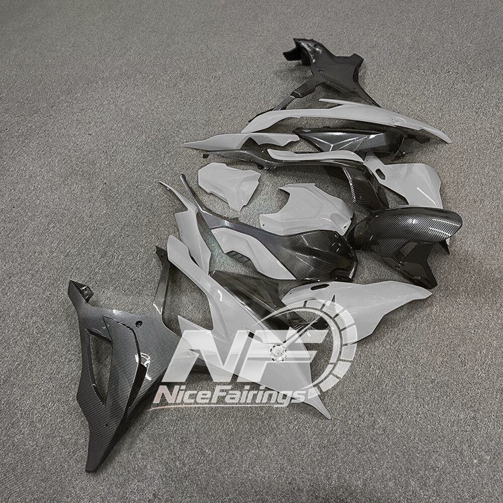 For BMW S1000RR 2019-2022 White Red Performance Edition Full Fairing Kit, Painted ABS Motorcycle Plastics | NiceFairings - side angle image