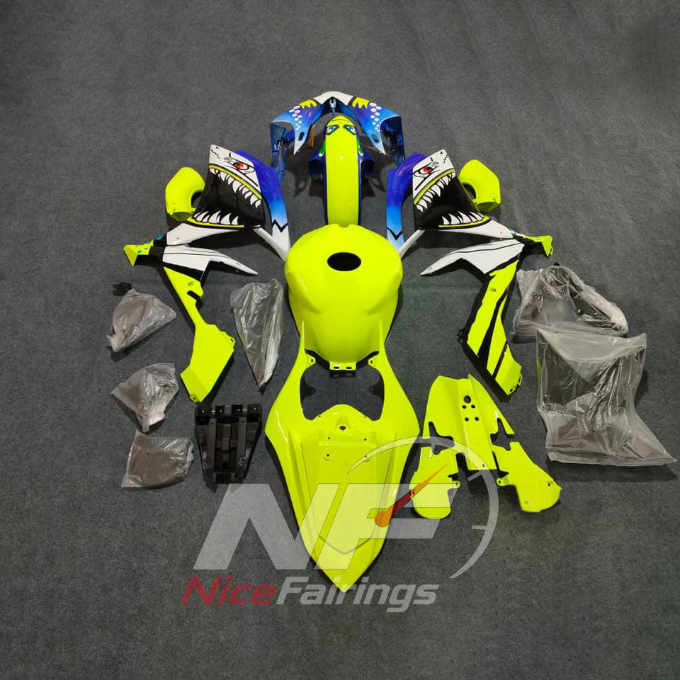 ABS Injection Fairing Kit Fits YAMAHA YZF-R1 RN19 2007-2008 - Shark Graphic | NiceFairings - side angle image