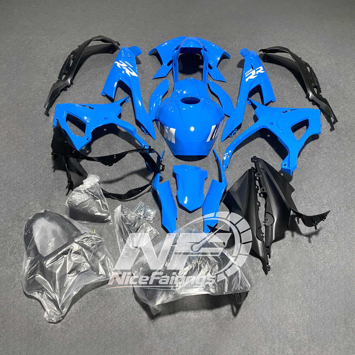 For BMW S1000RR 2019-2022 Red Black Custom Painted ABS Body Kit With Tank Cover | NiceFairings - side angle image