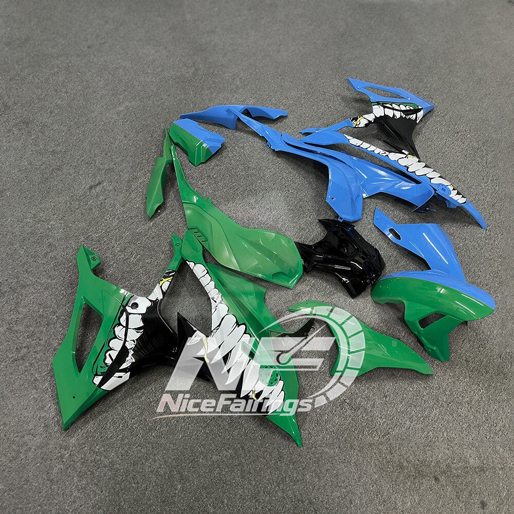 For BMW S1000RR 2019-2022 Silver Black Custom Painted ABS Body Kit With Tank Cover | NiceFairings - side angle image