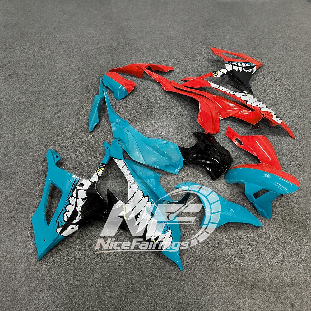 For BMW S1000RR 2019-2022 Red Black Custom Fairings, ABS Replacement Plastics Full Body Kit | NiceFairings - side angle image