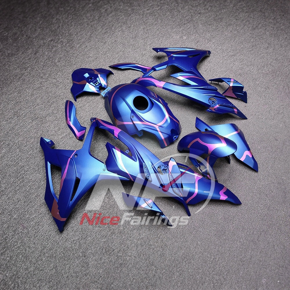 For BMW S1000RR 2023-2024 Blue Black ABS Fairing Kit with Painted Bodywork and Replacement Panels | NiceFairings - side angle image