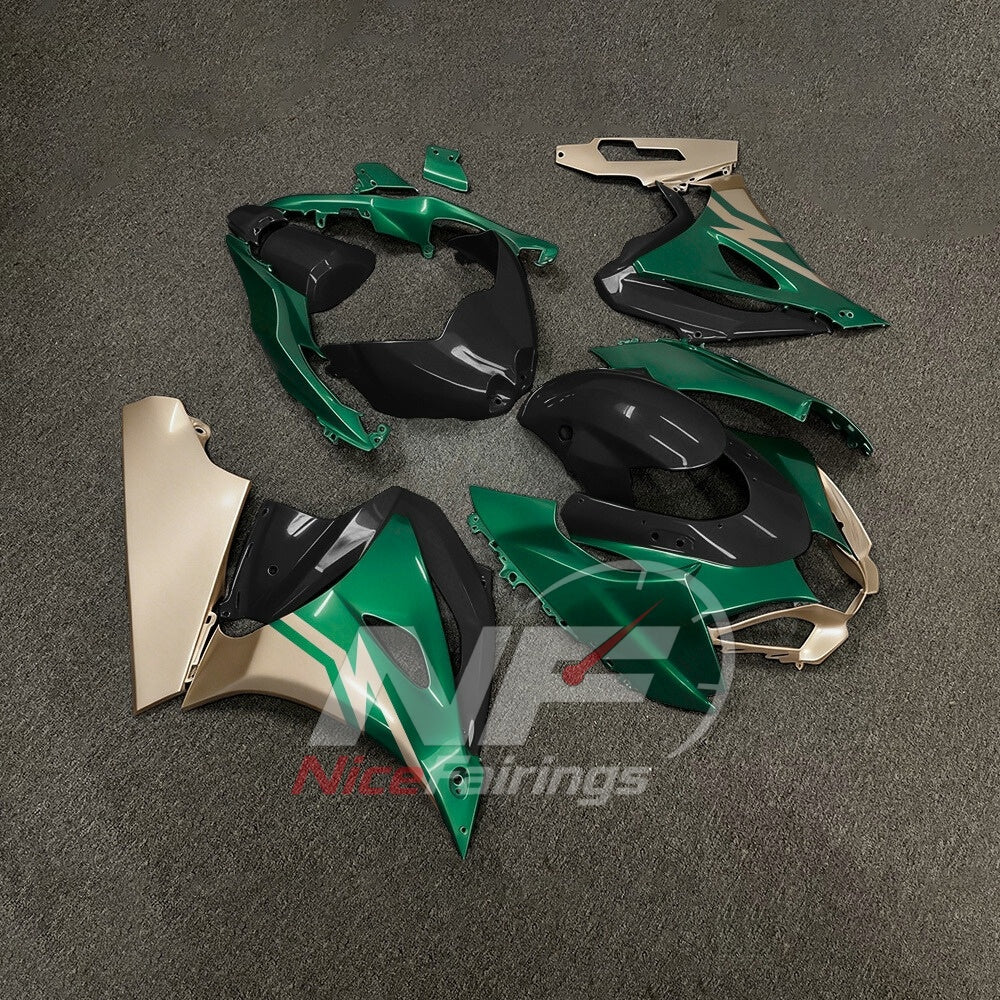 For Suzuki GSXR1000 K17 2017-2026 K17 ABS Fairing Kit Green Black Painted Bodywork | NiceFairings - side angle image