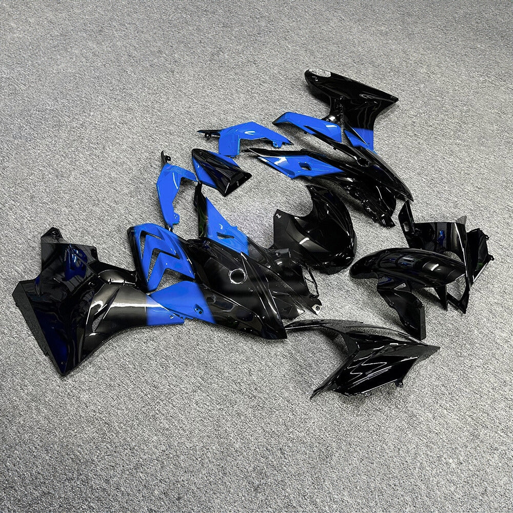 For BMW S1000RR 2017-2018 Grey Blue Standard No Tank Cover ABS Fairing Kit, Custom Painted Motorcycle Bodywork | NiceFairings - side angle image