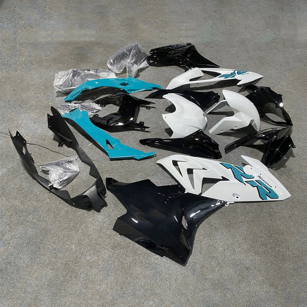 For BMW S1000RR 2017-2018 Grey Blue Standard No Tank Cover Full Fairing Kit, Painted ABS Motorcycle Plastics | NiceFairings - side angle image