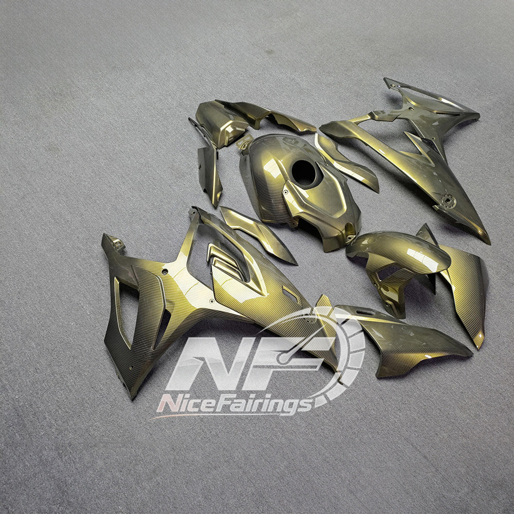 For BMW S1000RR 2019-2022 Orange Black Signature Edition Custom Fairings, ABS Replacement Plastics Full Body Kit | NiceFairings - side angle image
