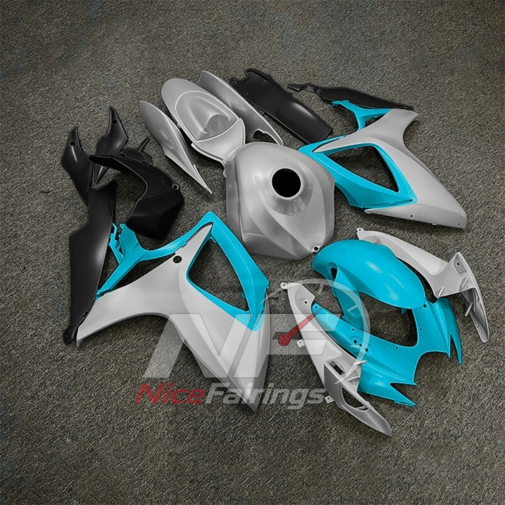 For Suzuki GSXR600 GSXR750 K6 2006-2007 ABS Body Kit Gray Black Street Track Fairings | NiceFairings - side angle image