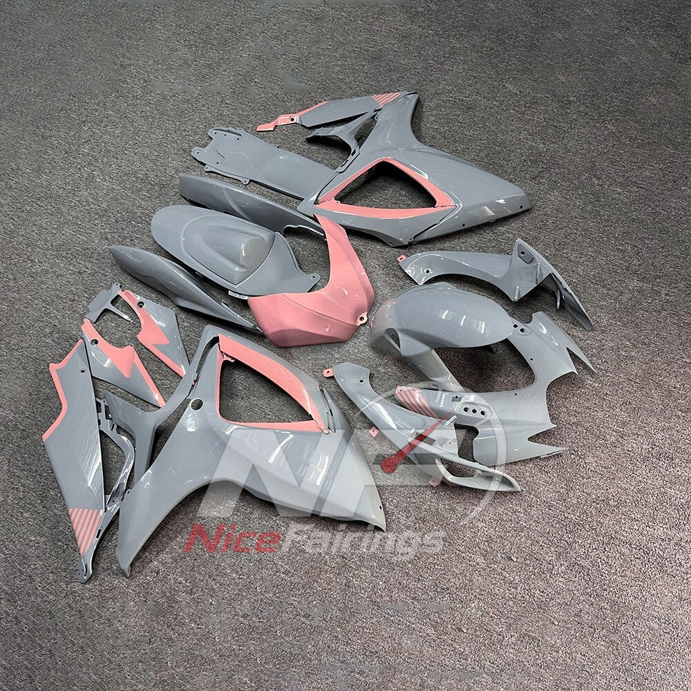 For Suzuki GSXR600 GSXR750 K6 2006-2007 ABS Fairing Kit White Red Painted Bodywork | NiceFairings - side angle image