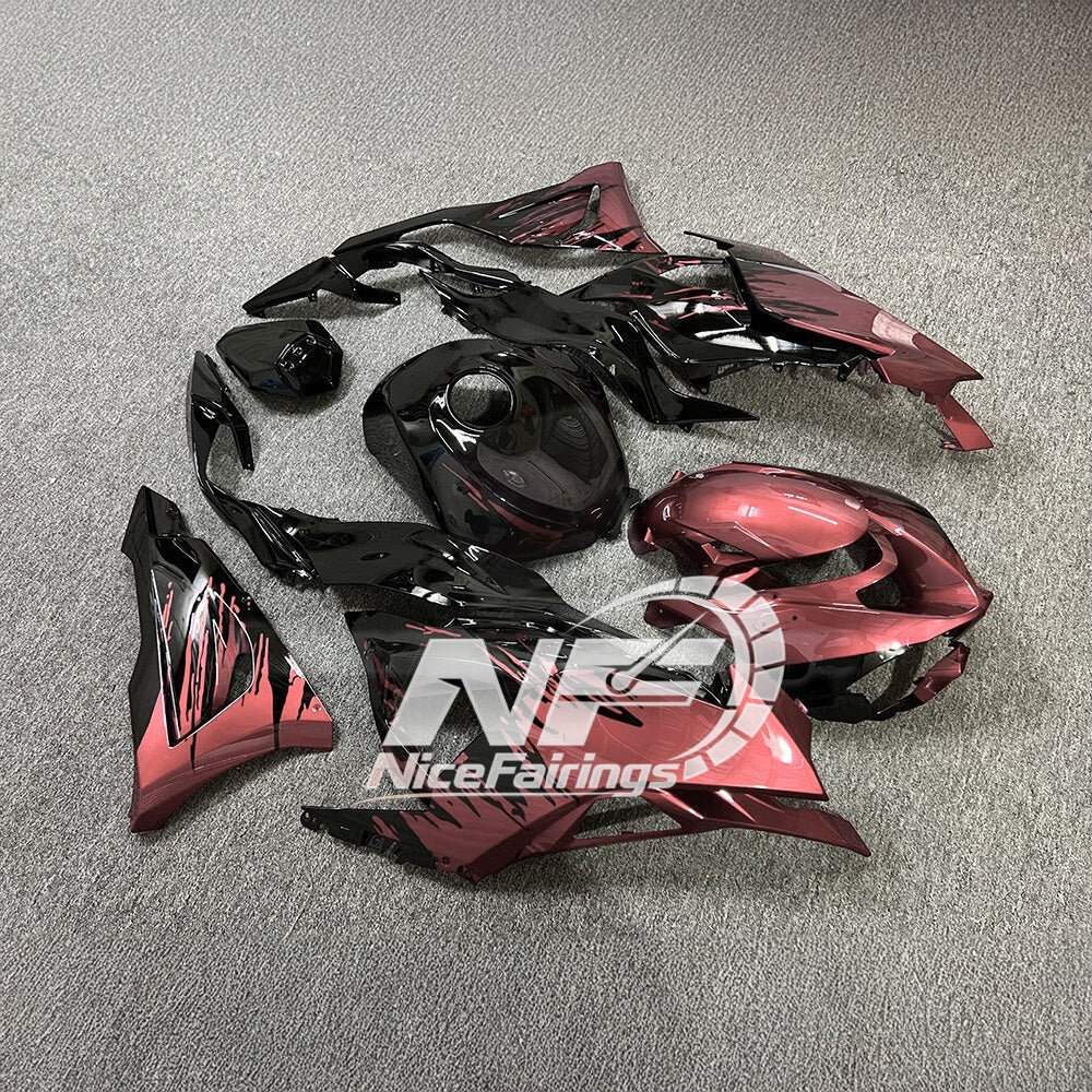 For Kawasaki ZX6R 636 2024-2025 Painted Motorcycle Bodywork Grey Red Premium Edition | NiceFairings - side angle image