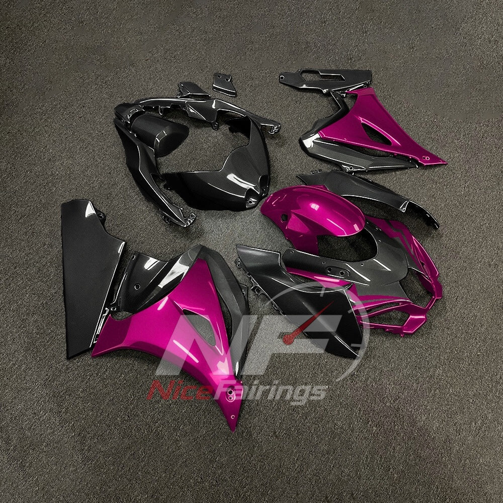 For Suzuki GSXR1000 K17 2017-2026 Painted ABS Fairings Pink Black Complete Bodywork | NiceFairings - side angle image