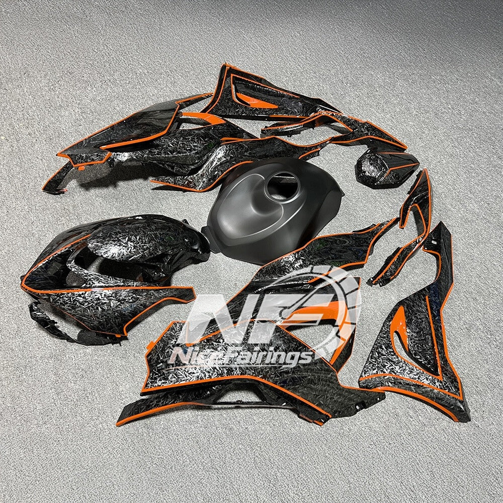 For Kawasaki ZX6R 636 2024-2025 Painted Motorcycle Bodywork Grey Red Signature Edition | NiceFairings - side angle image