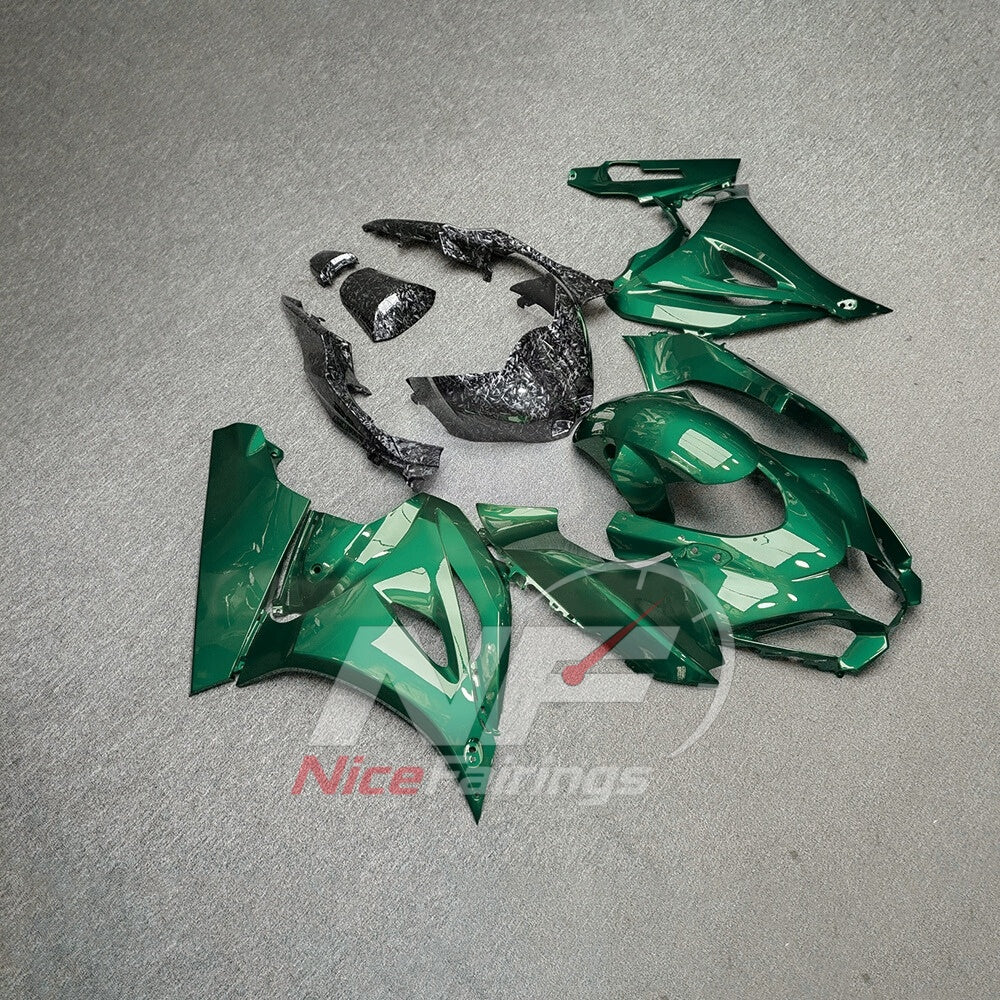 For Suzuki GSXR1000 K17 2017-2026 K17 ABS Body Kit Green Black Street Track Fairings | NiceFairings - side angle image