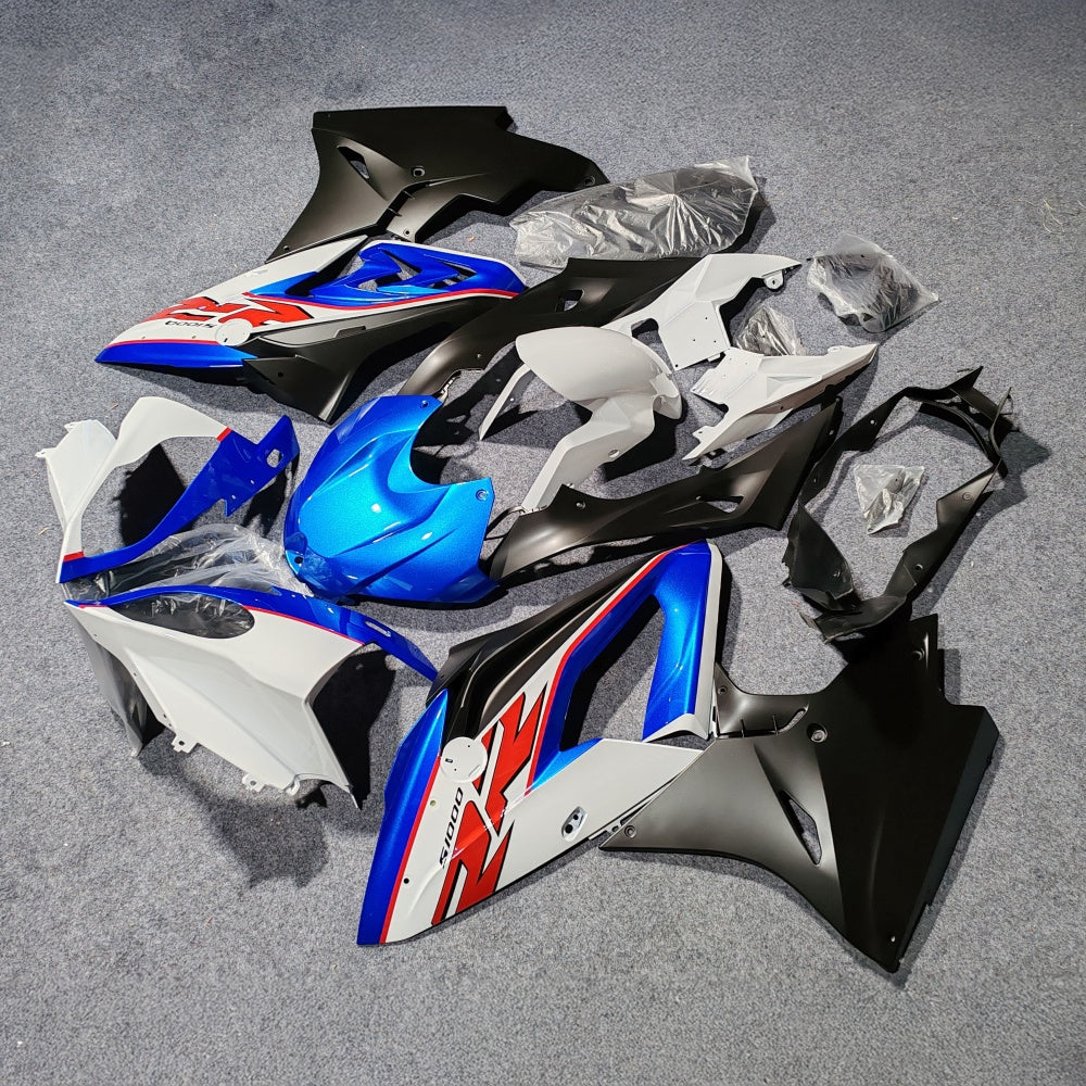 For BMW S1000RR 2017-2018 Red Black Standard No Tank Cover Custom Fairings, ABS Replacement Plastics Full Body Kit | NiceFairings - side angle image