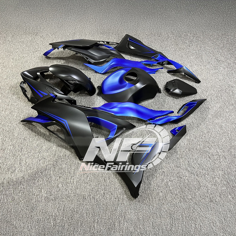 For Kawasaki ZX-6R 636 2024-2025 Replacement Fairing Set Blue Silver Tank Cover | NiceFairings - side angle image