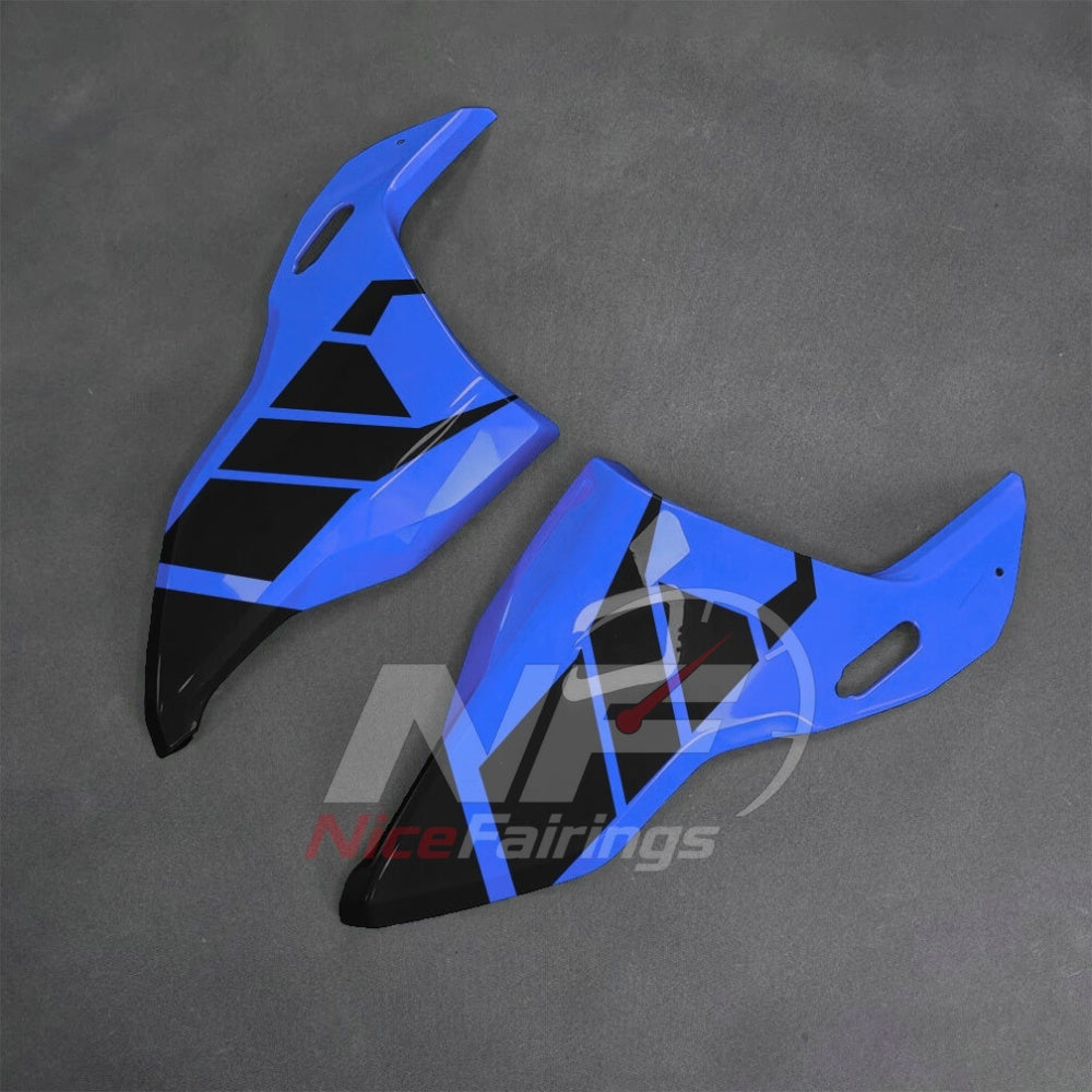 For BMW S1000RR 2025-2026 Blue Black Sportbike Fairing Set with Custom Painted Plastics | NiceFairings - side angle image