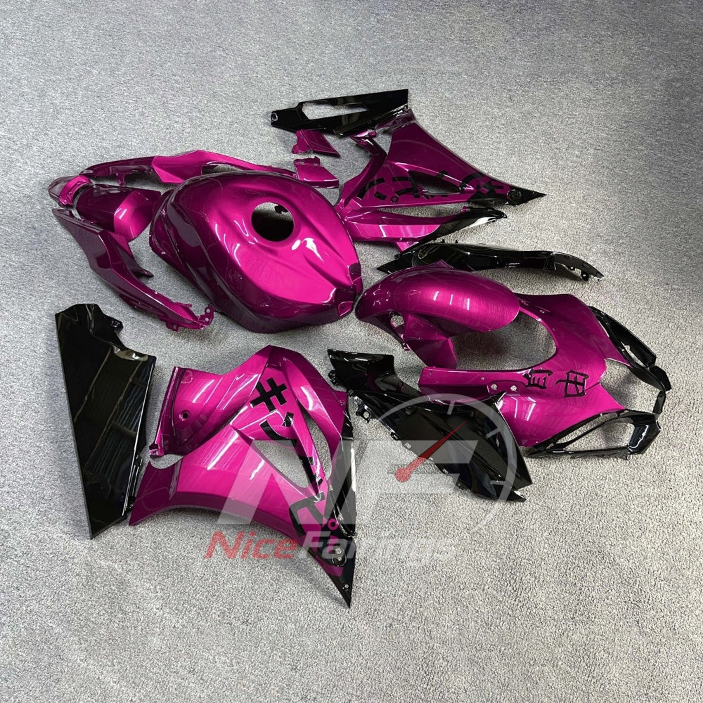 For Suzuki GSXR1000 K17 2017 2018-2026 Motorcycle Fairing Kit Pink Black Body Panels | NiceFairings - side angle image