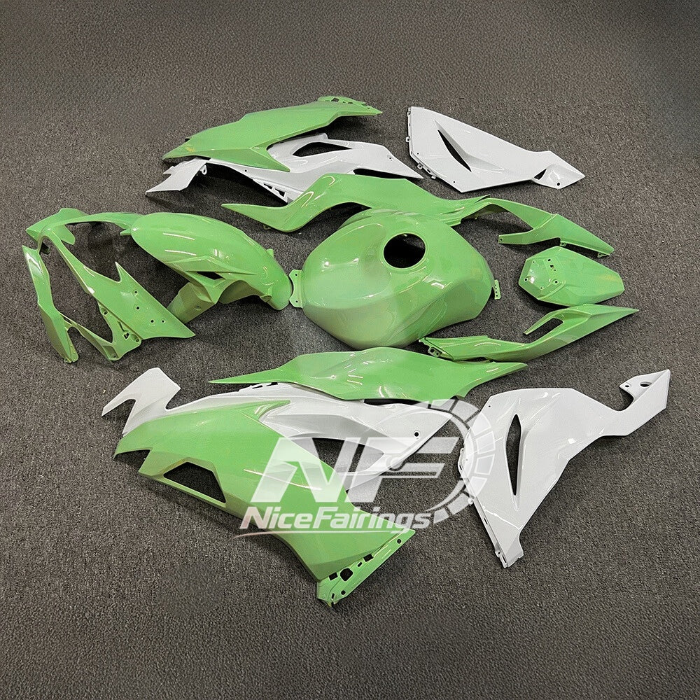 Ninja ZX6R 636 2019-2023 Sportbike Plastics Green Black Tank Cover | NiceFairings - side angle image