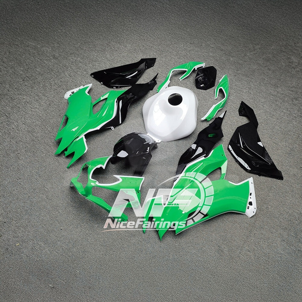 For Kawasaki ZX6R 636 2019-2023 Painted Motorcycle Bodywork Gloss White Premium Edition | NiceFairings - side angle image