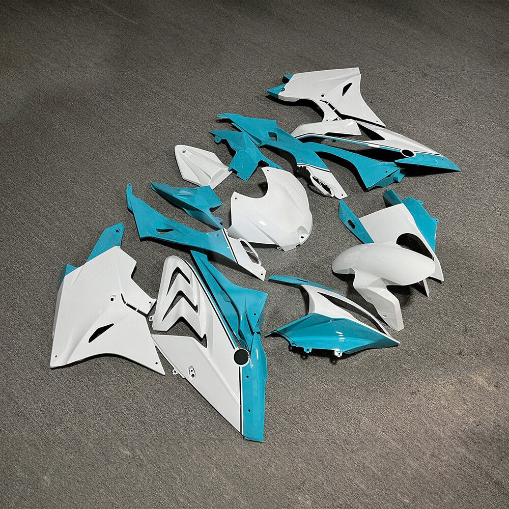 For BMW S1000RR 2017-2018 Blue Silver Standard No Tank Cover Custom Painted ABS Body Kit For Street Or Track | NiceFairings - side angle image
