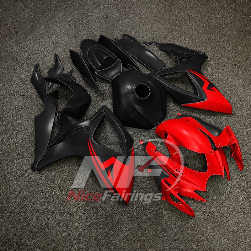 For Suzuki GSX-R600 GSX-R750 K6 2006-2007 Custom Fairings Black Gray ABS Sportbike Plastics | NiceFairings - side angle image
