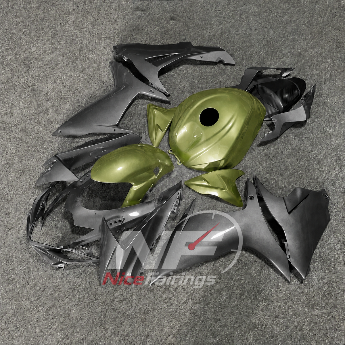 For Suzuki GSXR600 GSXR750 K11 2011-2016 ABS Fairing Kit Black Yellow Painted Bodywork | NiceFairings - side angle image