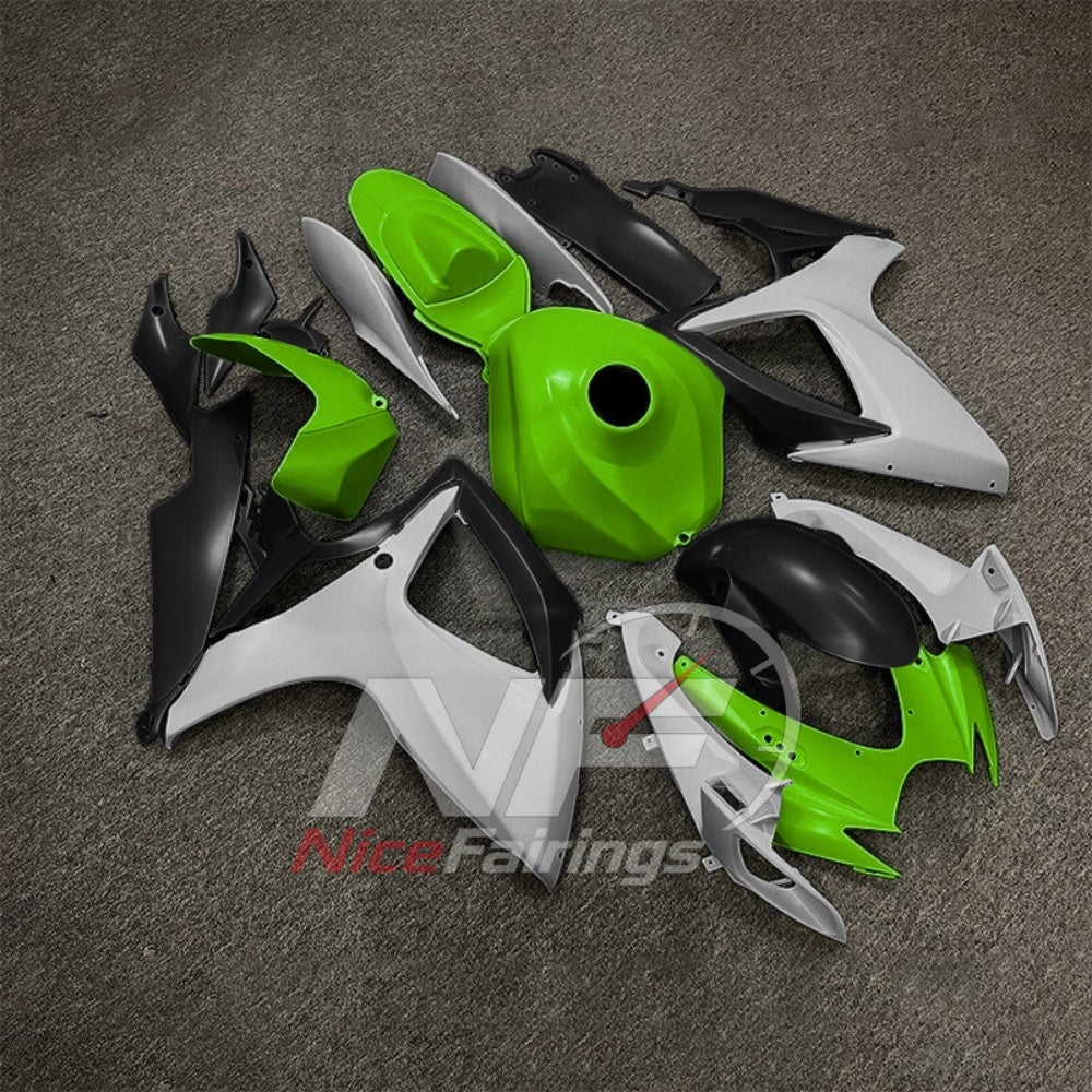 For Suzuki GSXR600 GSXR750 K6 2006-2007 ABS Body Kit Gray Black Street Track Fairings | NiceFairings - side angle image
