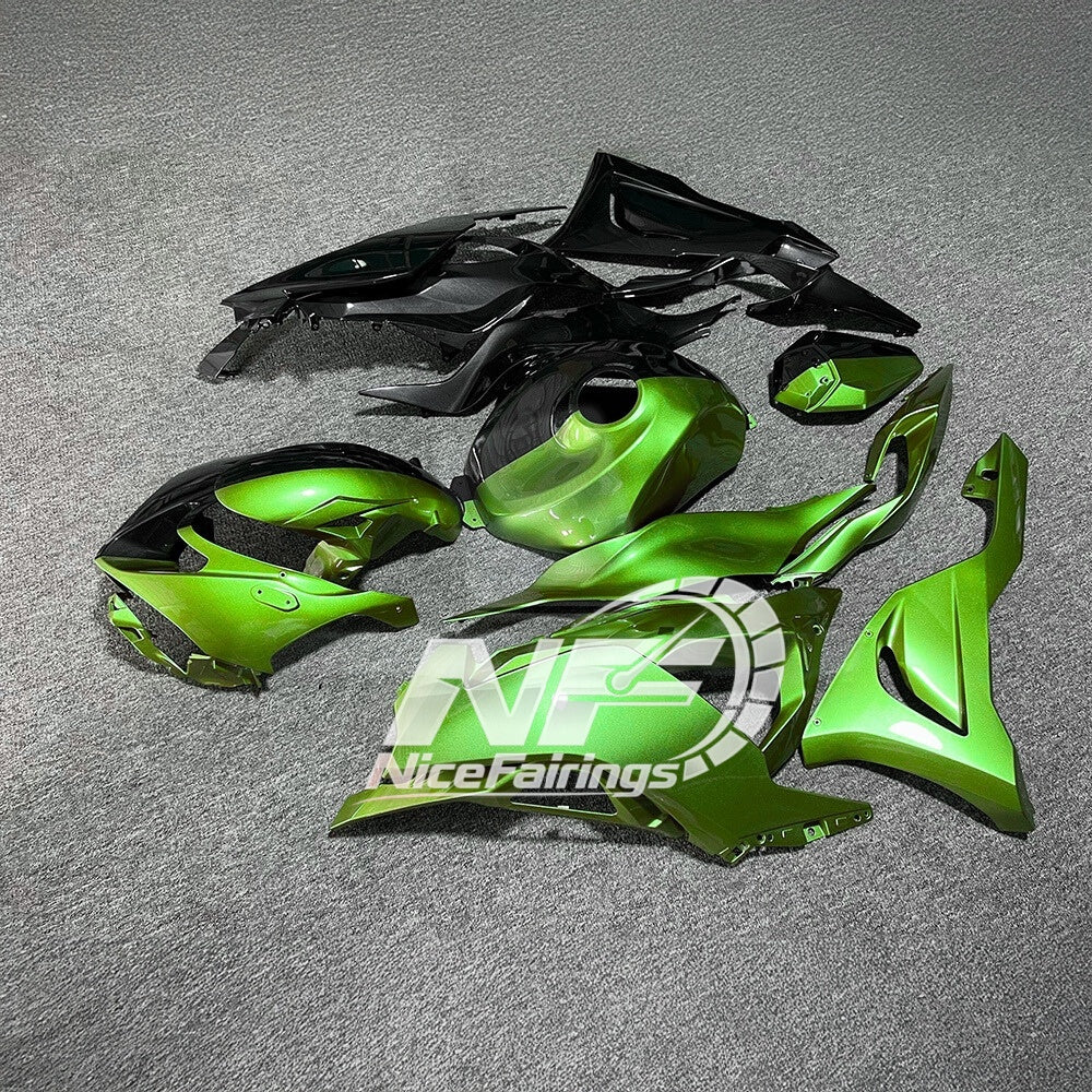 For Kawasaki ZX6R 636 2024-2025 Painted Motorcycle Bodywork Orange Black Tank Cover | NiceFairings - side angle image