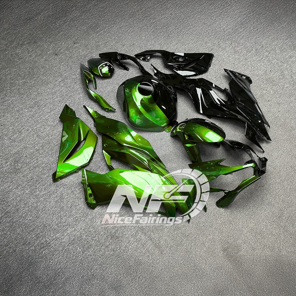 Ninja ZX6R 636 2019-2023 Sportbike Plastics Grey Red Tank Cover | NiceFairings - side angle image