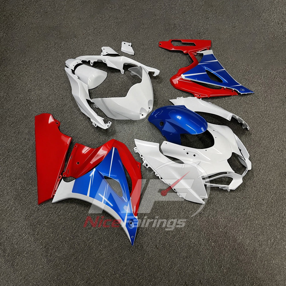 For Suzuki GSXR1000 K17 17-26 Painted ABS Fairings Blue White Complete Bodywork | NiceFairings - side angle image