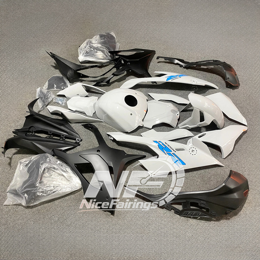 For BMW S1000RR 2019-2022 Stealth Black Custom Fairings, ABS Replacement Plastics Full Body Kit | NiceFairings - side angle image
