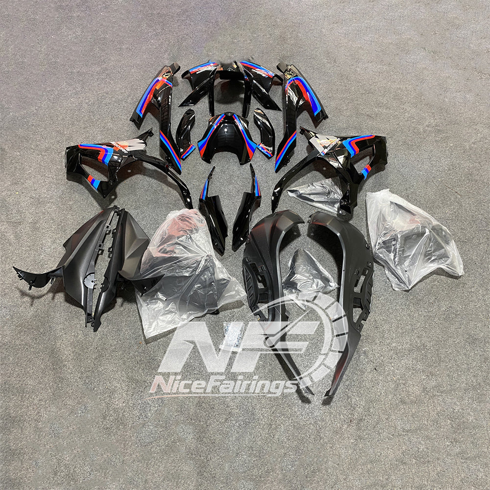 For BMW S1000RR 2019-2022 White Red Full Fairing Kit, Painted ABS Motorcycle Plastics | NiceFairings - side angle image