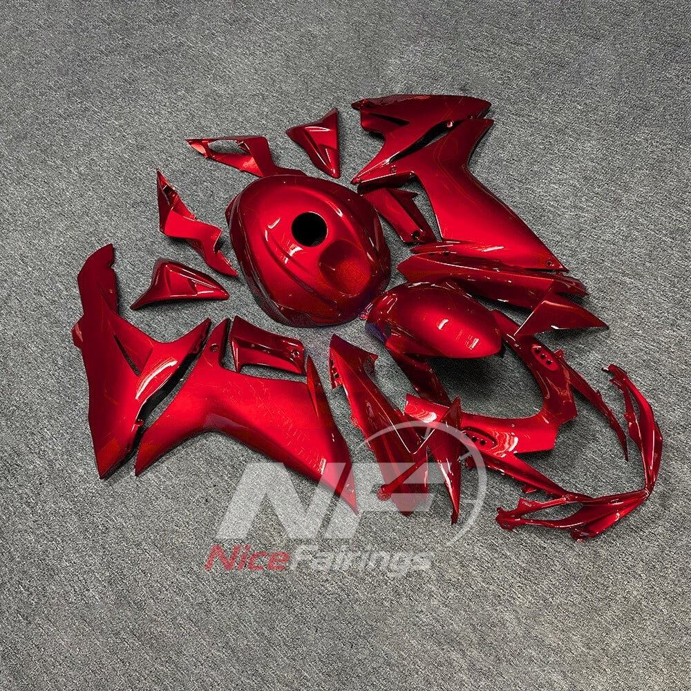 For Suzuki GSX-R600 GSX-R750 K11 2011-2016 Sportbike Fairing Set Red White Custom Painted Plastics | NiceFairings - side angle image